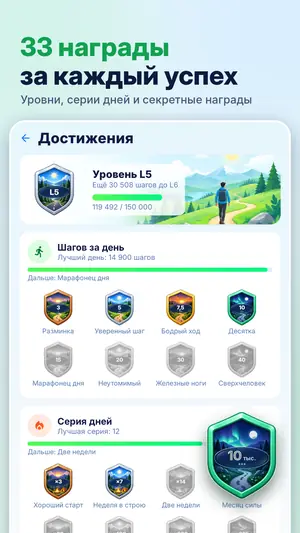 Шагомер — счётчик шагов — скриншот 3